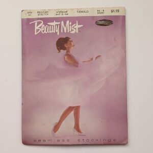 Beauty Mist Vintage 1950s Nylons Tanglo Seamless‎ Stockings size Short 8.5-9.5